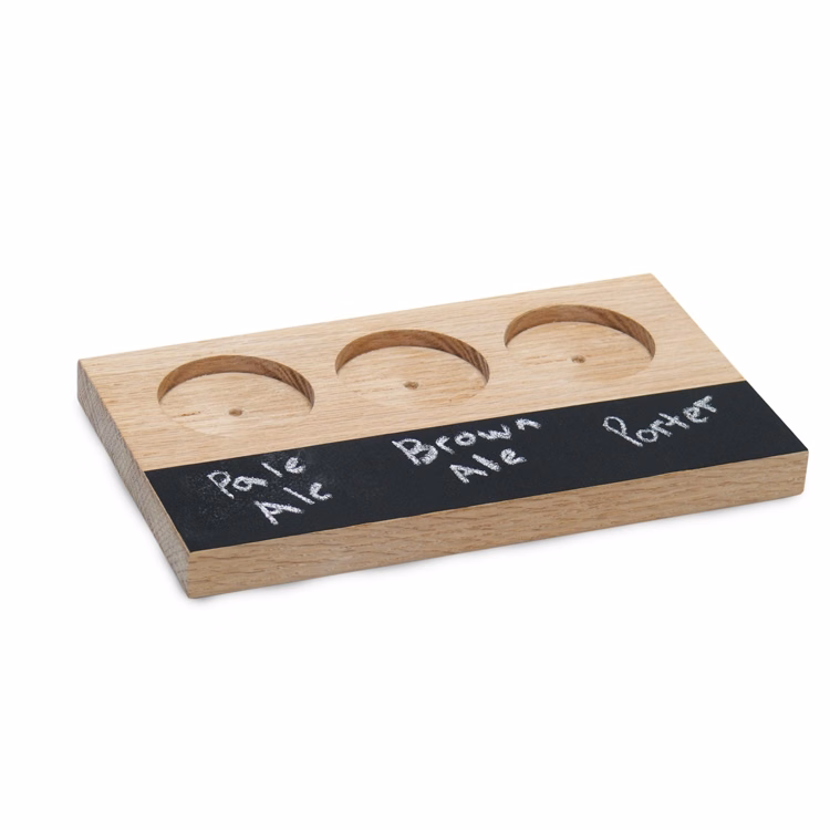 3-Pocket Sampler Tray with Chalkboard - Beer Flight