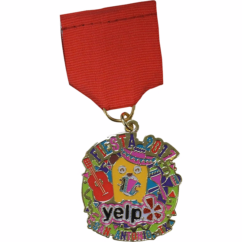 Fiesta Medals: 2 1/4" W x 2 1/4" H x 1/16" D