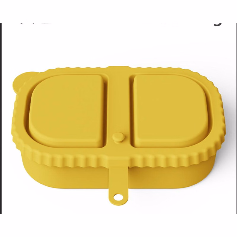 Silicone Snack Container Dual Compartment Reusable Food Box