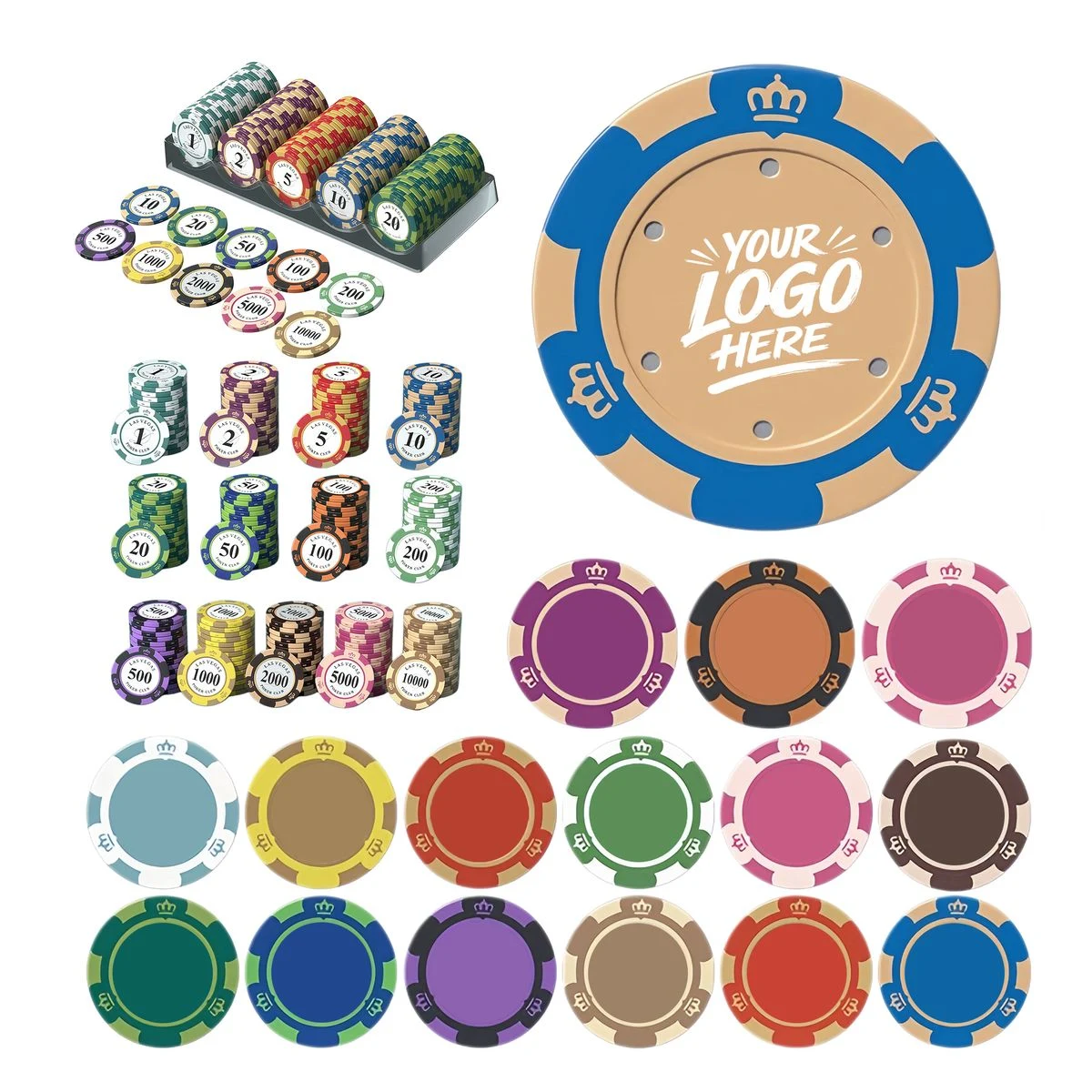 Professional 1.57-Inch Clay Poker Chips for Home Games 1