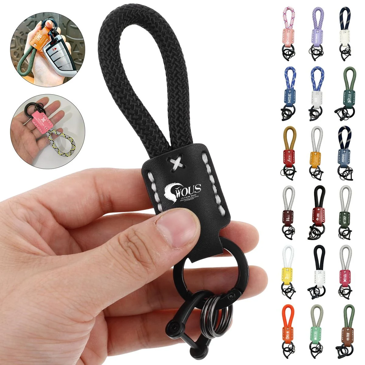 Exquisite Flocked Cowhide Keychain 1