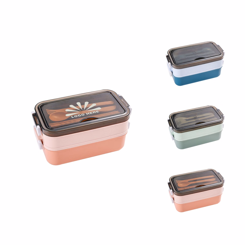 Double-layer Portable PP Plastic Lunch Box