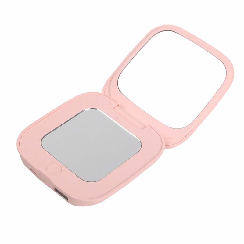 3000 mAh Square Shape Power Bank with Cosmetic Mirror