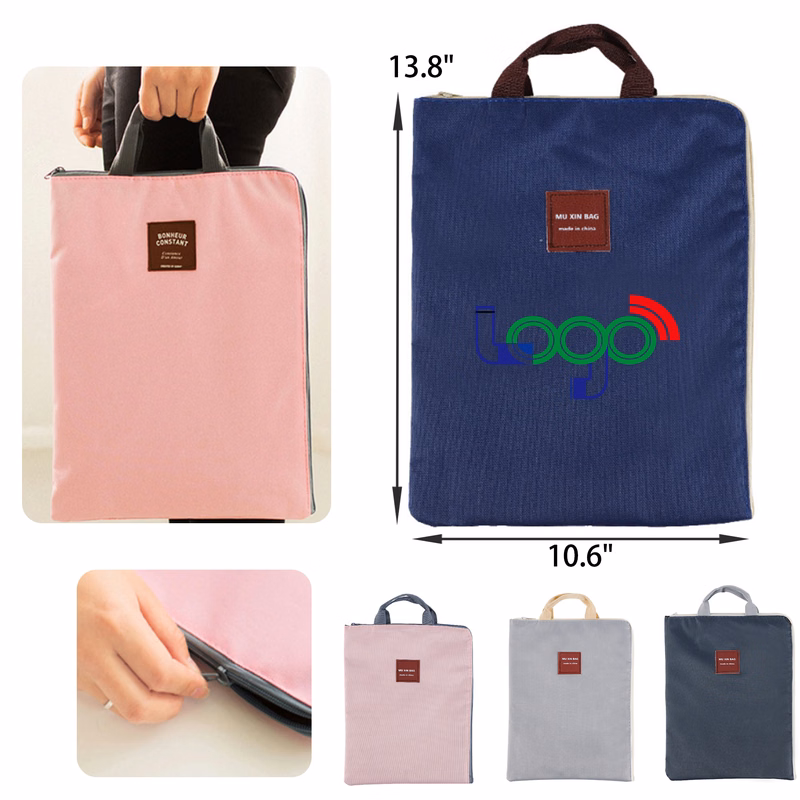 MOQ 50 PCS Durable Canvas Zipper Document Bag