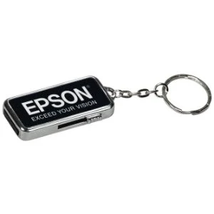 3/4" x 1 1/2" x 1/4" 8GB Black/Silver Metal USB Flash Drive with Keychain 1