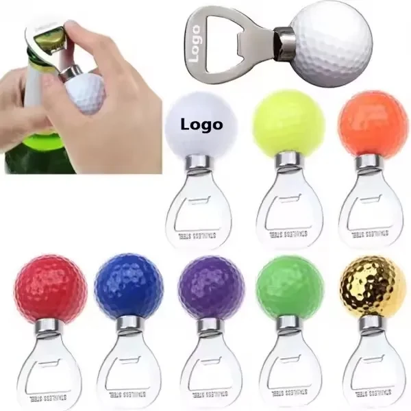 Colourful Golf Ball Shaped Beer Bottle Opener 1