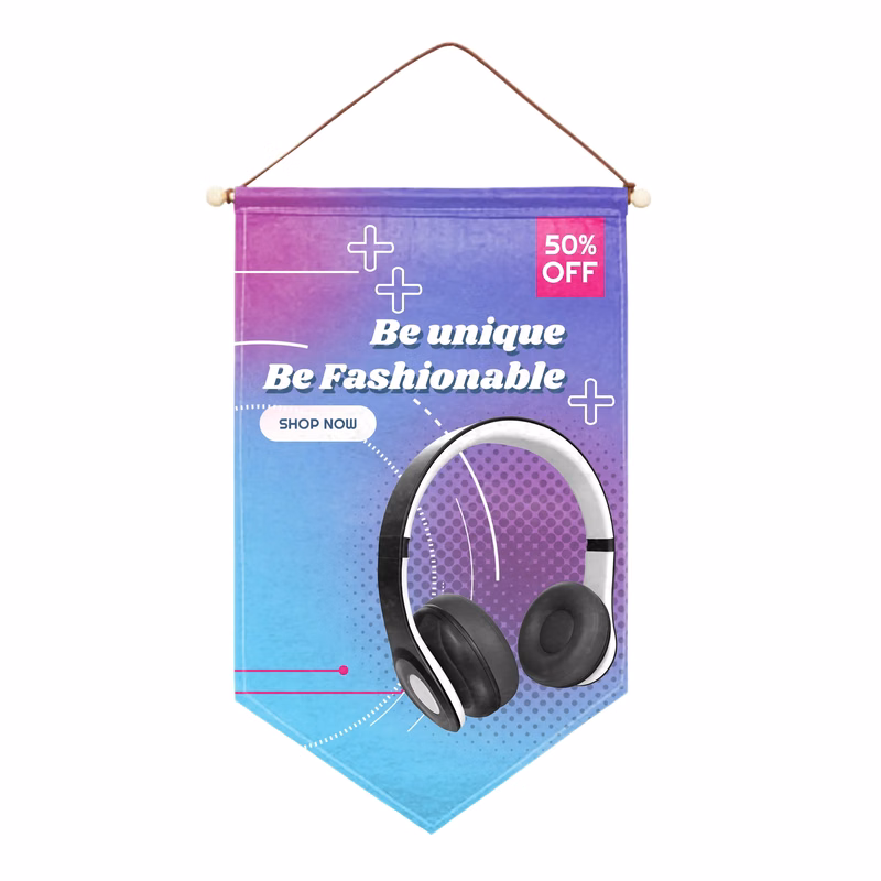 12"x18" Custom Felt Hanging Banner - Solid Back