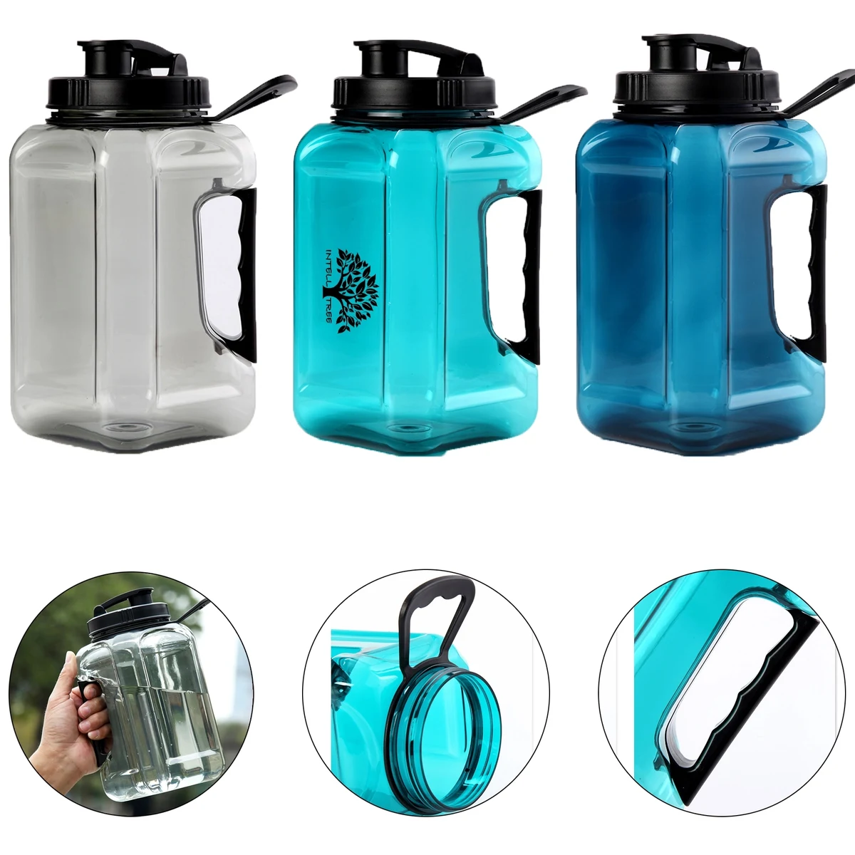 80 Oz Integrated Handle Reusable Large Water Bottle 1
