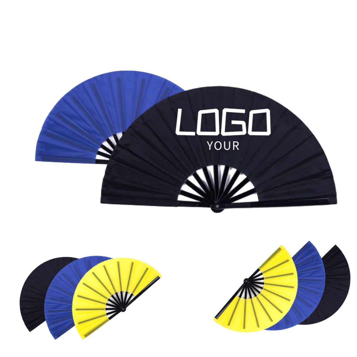 Polyester Folding Hand Fan With Plastic Frame 1