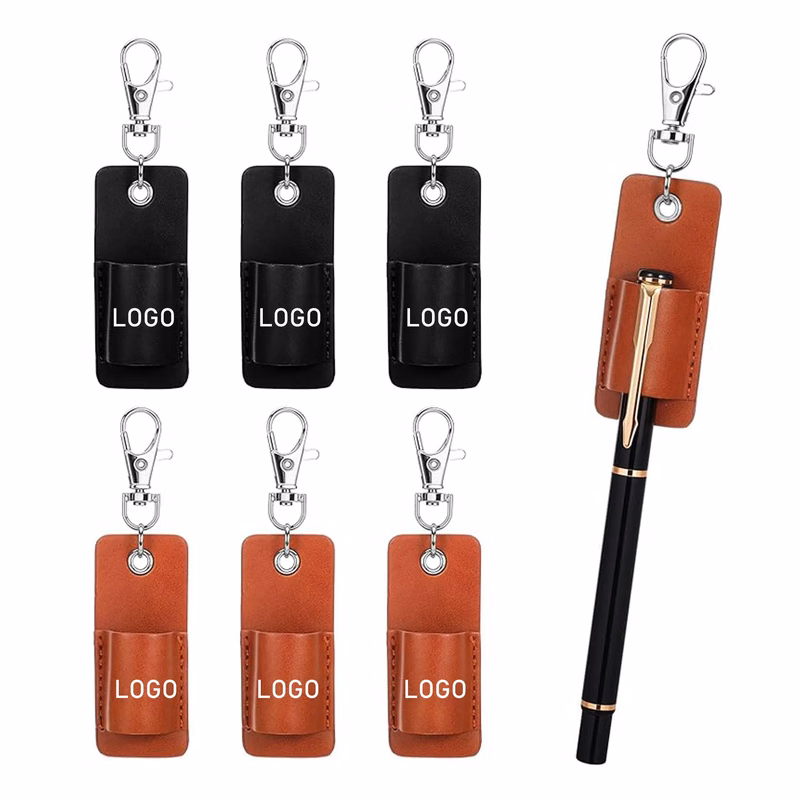 Leather Pen Holder Keychain for Nurses Teachers Office
