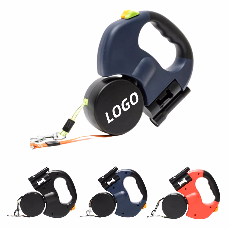 Dual-Headed LED Retractable Dog Leash