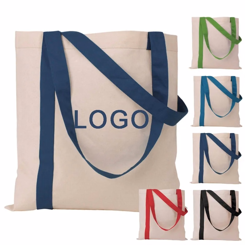 Striped Economy Cotton Canvas Tote Bag