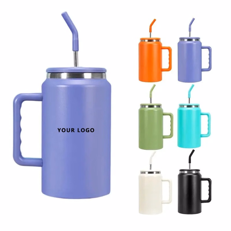 50 oz Insulated Cup with Handle and Straw For Car
