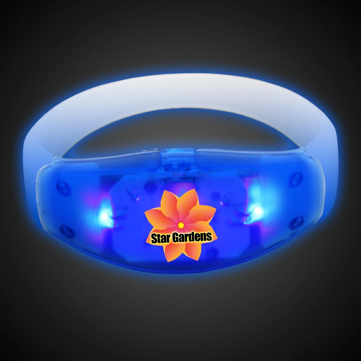 Sound Activated Blue LED Stretchy Bangle Bracelets(Digi Print) 1