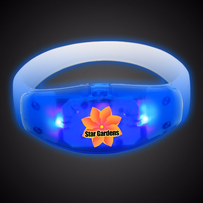Sound Activated Blue LED Stretchy Bangle Bracelets(Digi Print)
