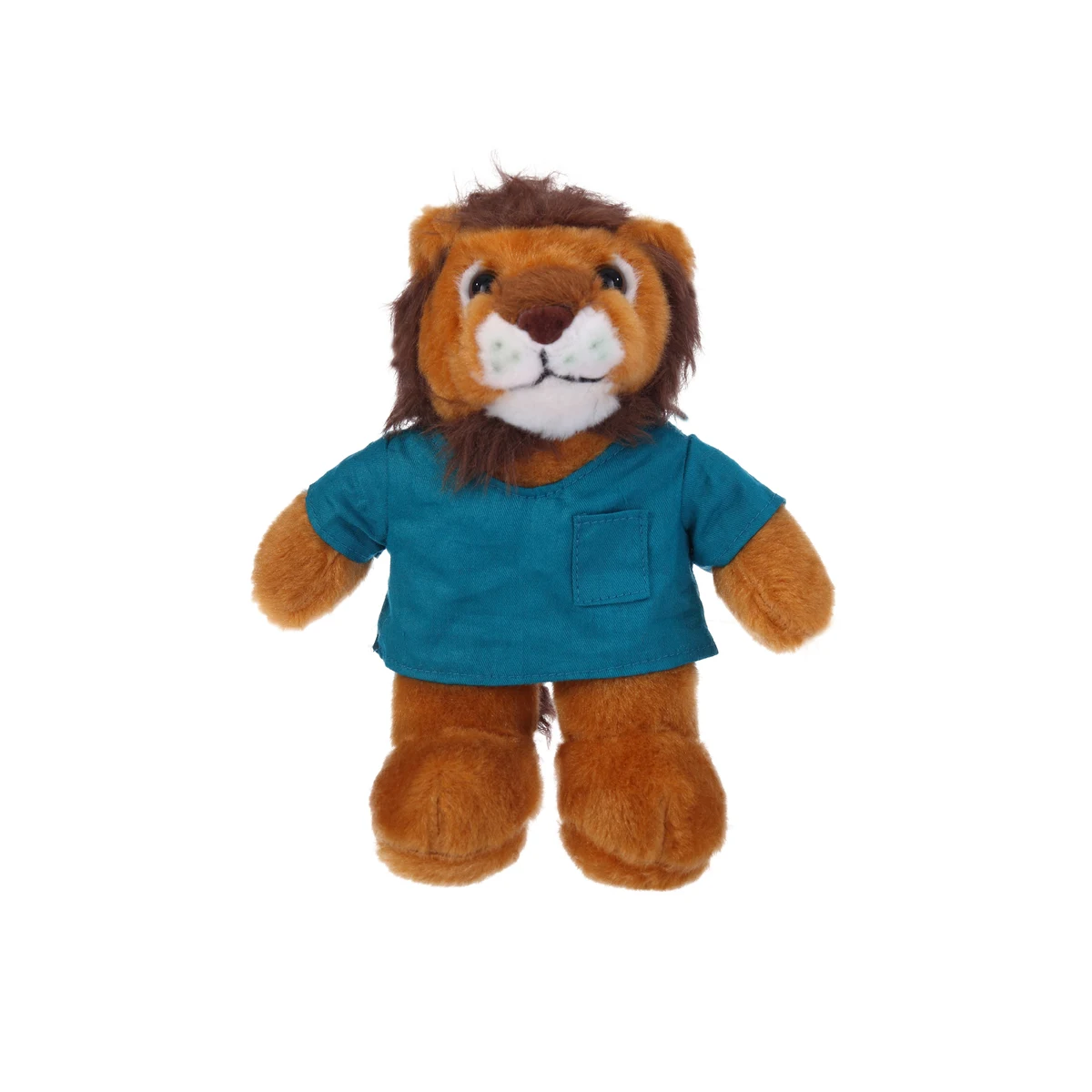 Soft Plush Stuffed Lion in scrub shirt 1