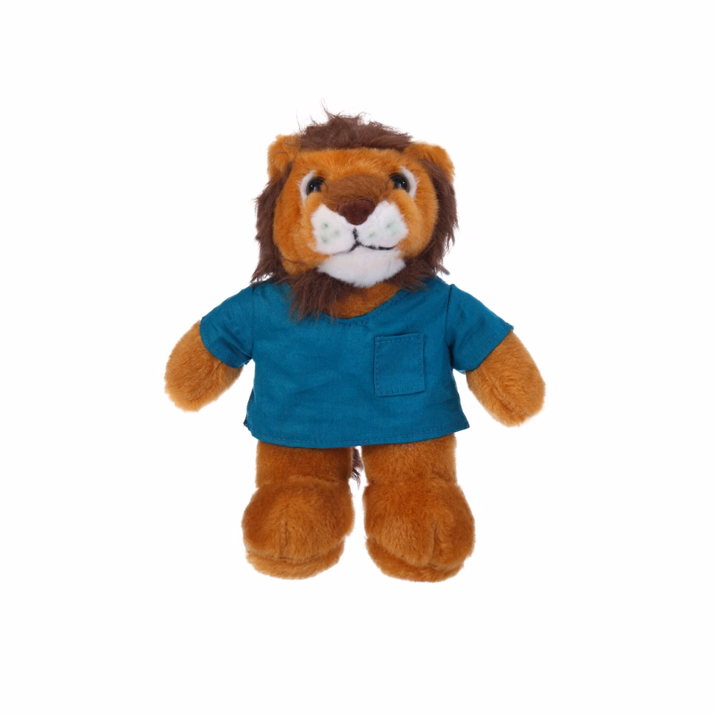 Soft Plush Stuffed Lion in scrub shirt