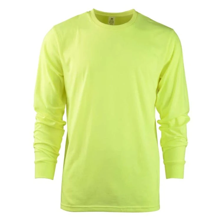 Men's Long Sleeve Crew Neck T-Shirts Neon Green 2XL 1
