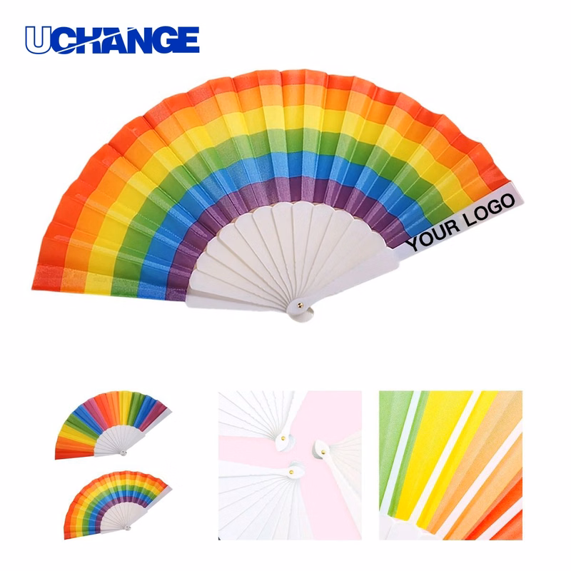 Rainbow Hand Fan for Festivals