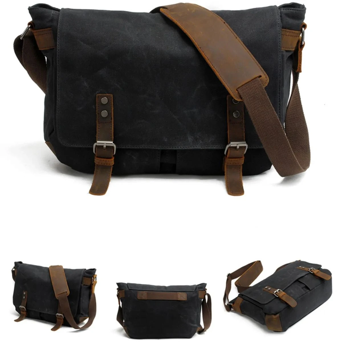 Casual canvas men's cross-body bag 1