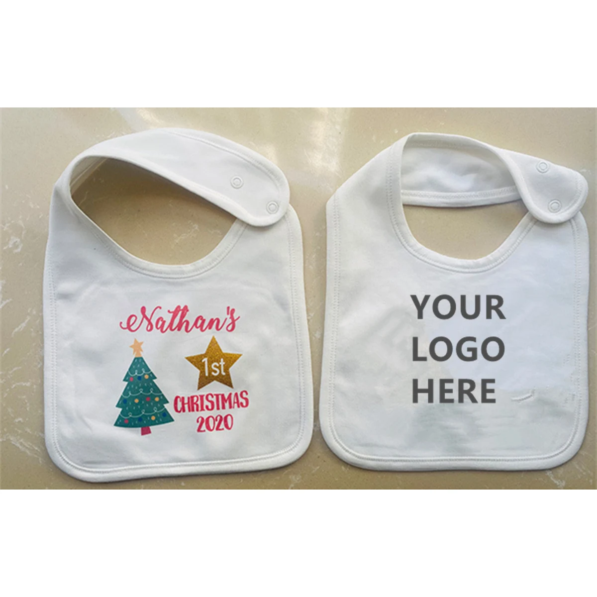 Double-sided cotton children's bib 1