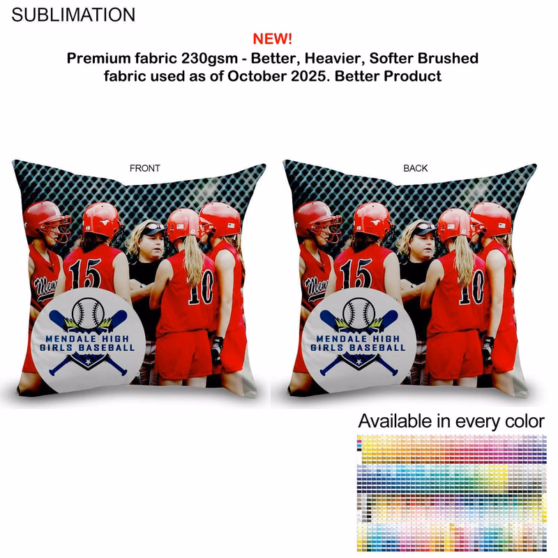 Photo Throw Cushion, Sublimated, 16x16, Invisible Zipper Closure, Removable insert, Cover washable