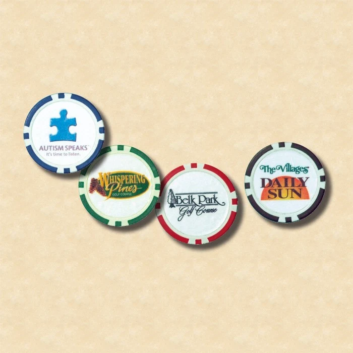 Poker Chip Golf Ball Marker (Full Color) 1
