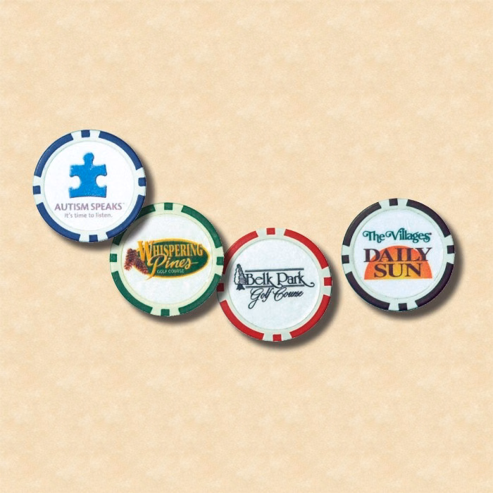 Poker Chip Golf Ball Marker (Full Color)