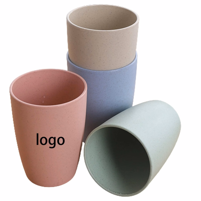 12OZ Wheat Straw  Plastic Mouthwash Cup