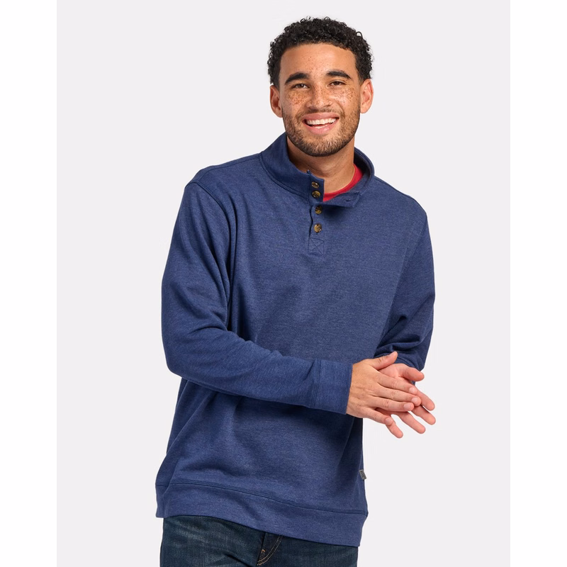 Men's French Terry Button Pullover - BM5209