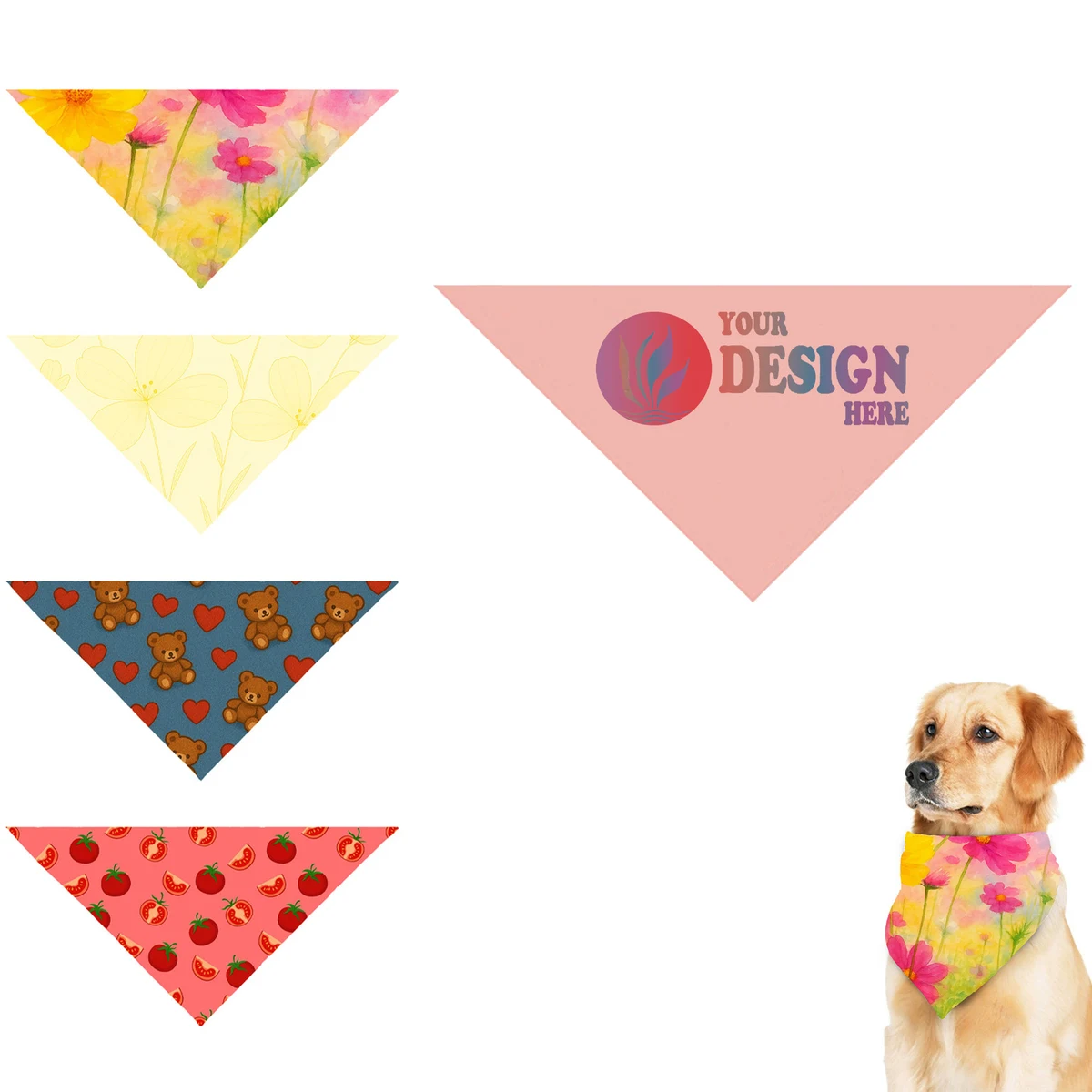 Pet Full Color Triangle Bandanna 1