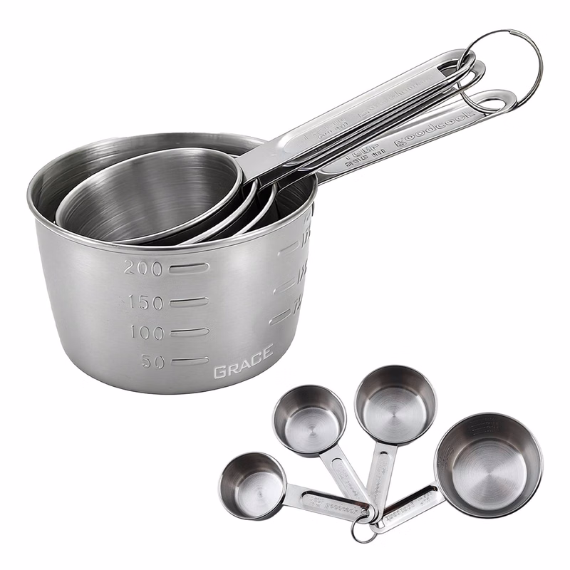 4-Piece Stainless Steel Baking Measuring Cups Set
