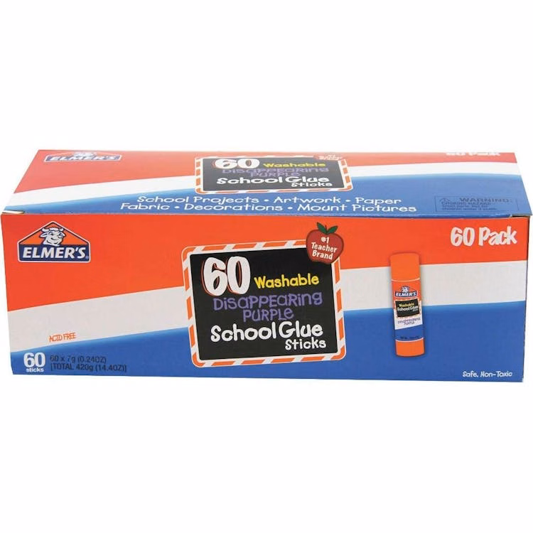 Elmer's Glue Sticks - Disappearing Purple 0.24 oz 60 Pack