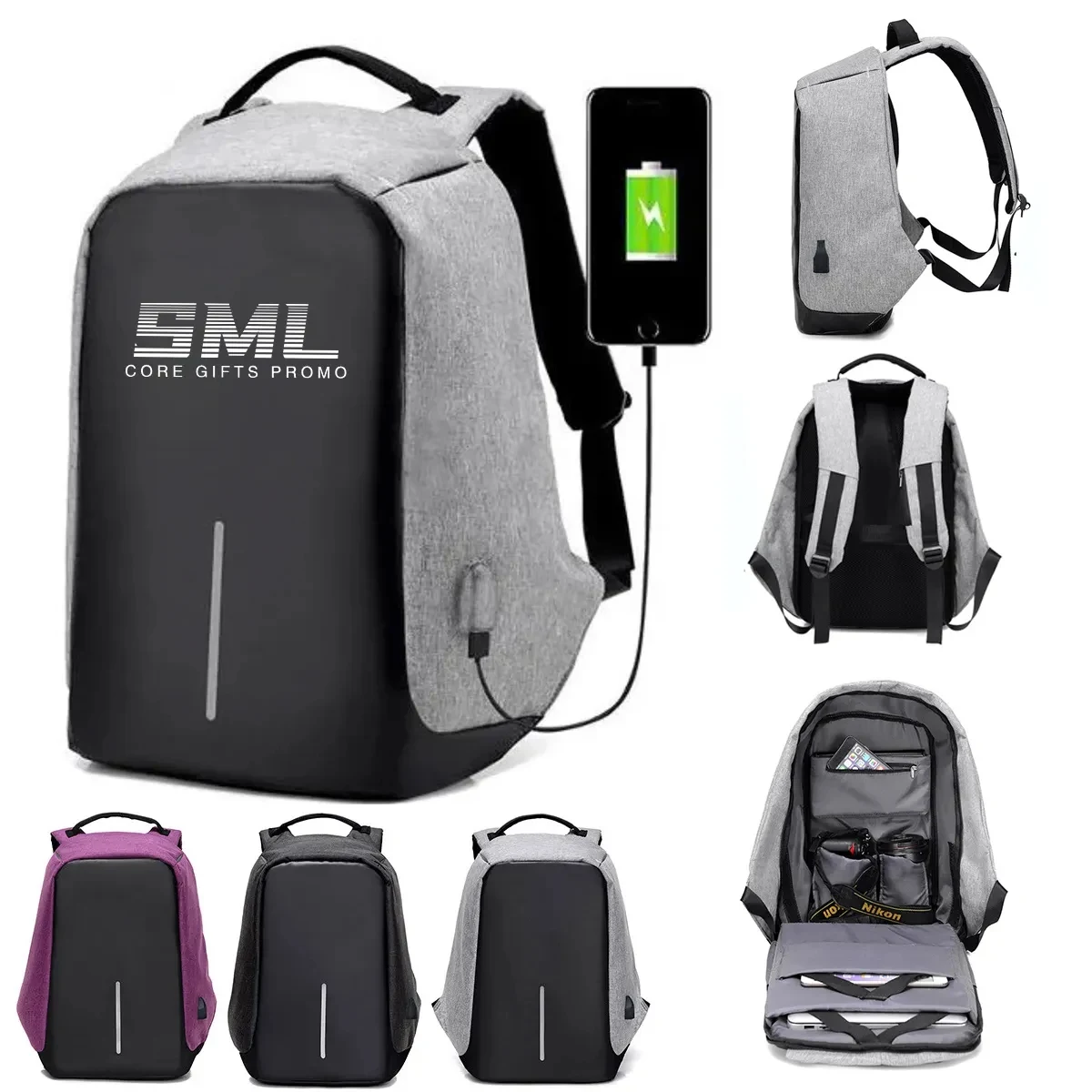Anti-Theft Backpack with USB Charging Port 1