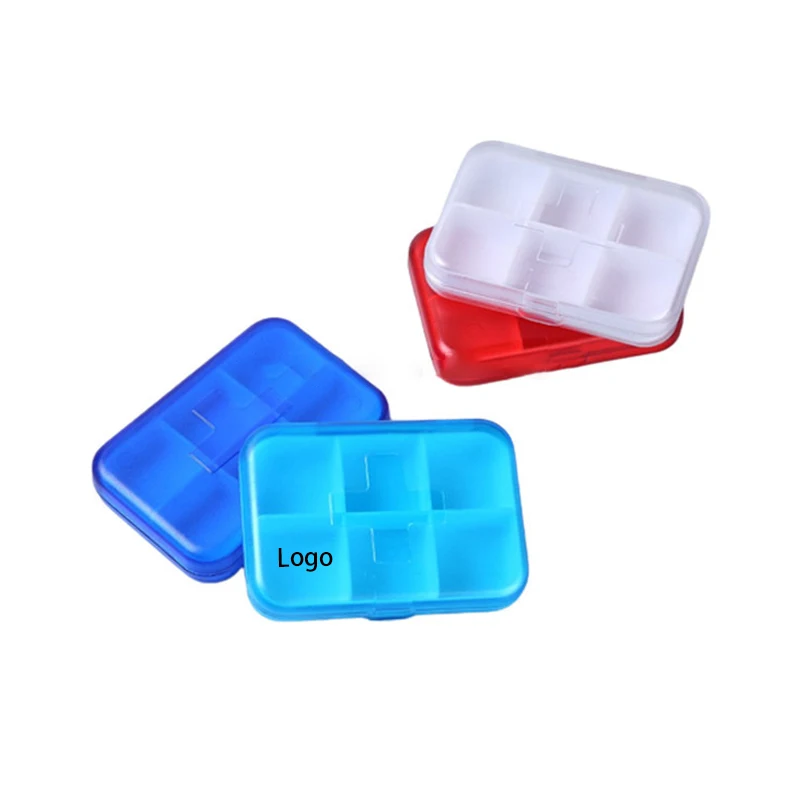 Portable Clear 6 Compartments Pill Box 1