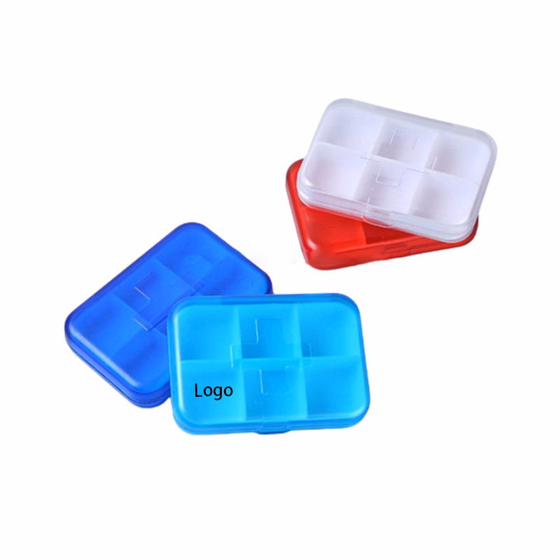Portable Clear 6 Compartments Pill Box