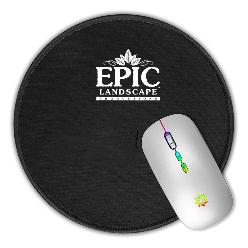 Small Round Rubber Computer Mouse Padwith Stitched Edge 1