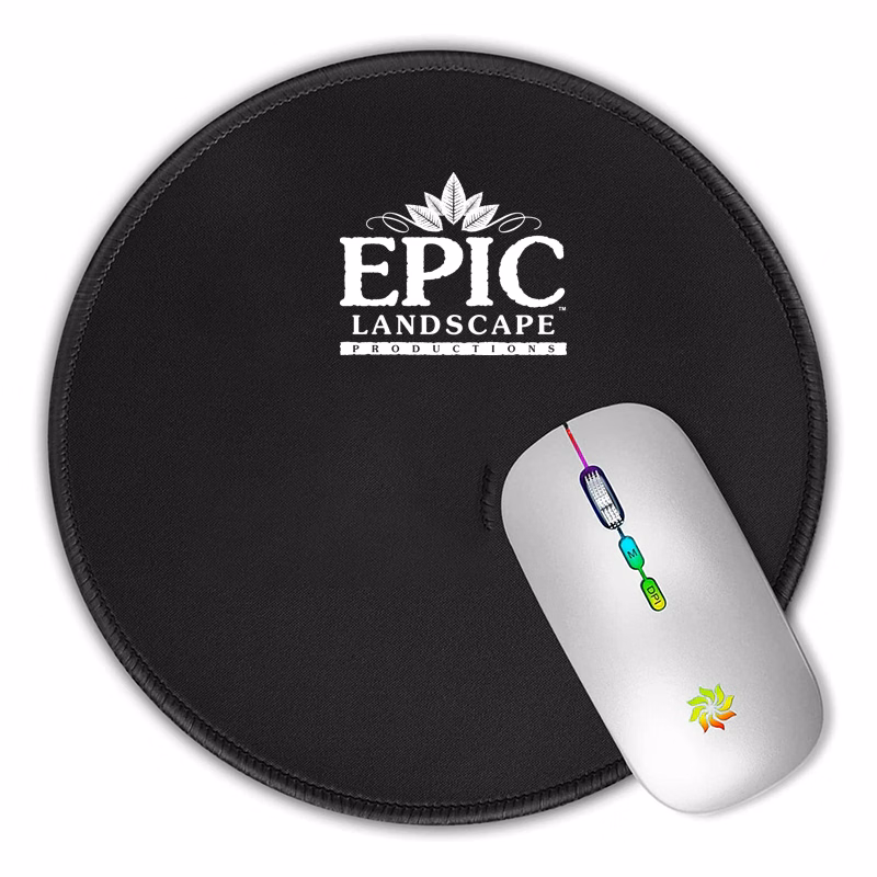 Small Round Rubber Computer Mouse Padwith Stitched Edge