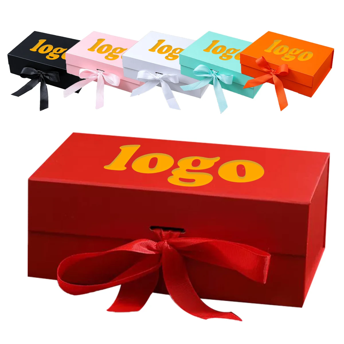 Ribbon Magnetic Absorption Solid Color One Piece Gift Box 1