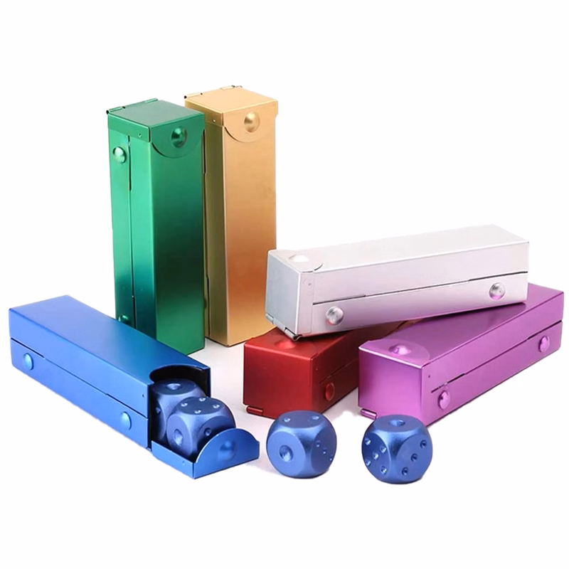 5 Pieces Aluminum Alloy Dice Set Full Color Print