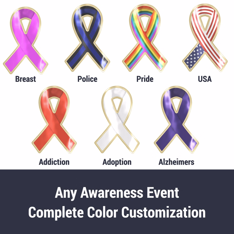 Texture Tone® Ribbon Awareness Shaped Lapel Pin
