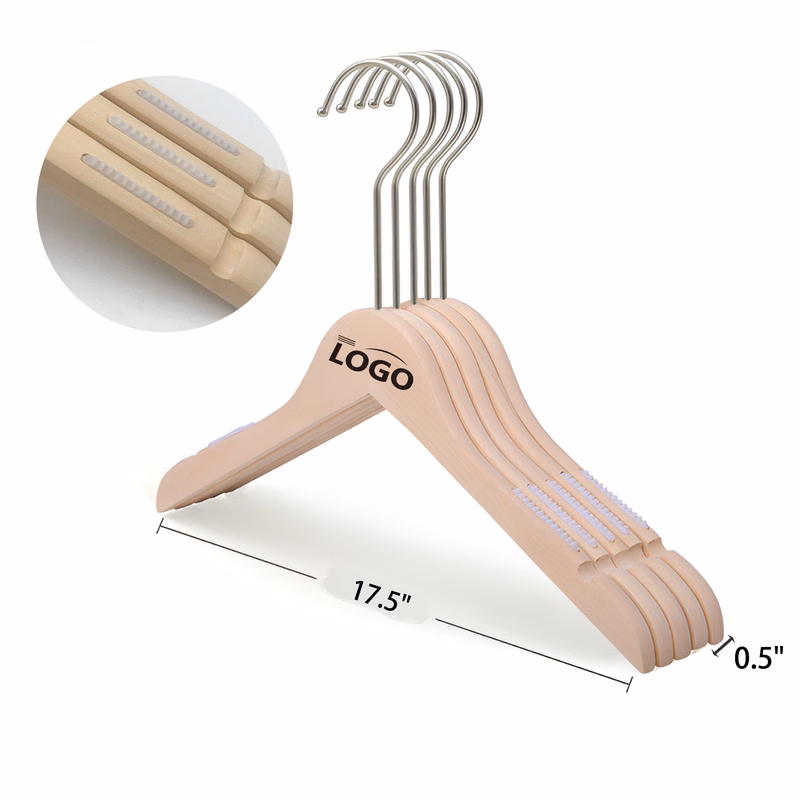 MOQ 50 PCS Natural Solid Wood Hanger