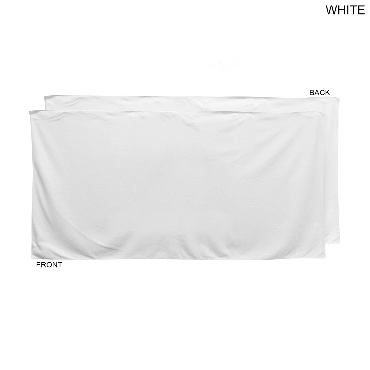 Plush Velour Terry Cotton Blend White Beach Towel, 30x60, Blank Only 1