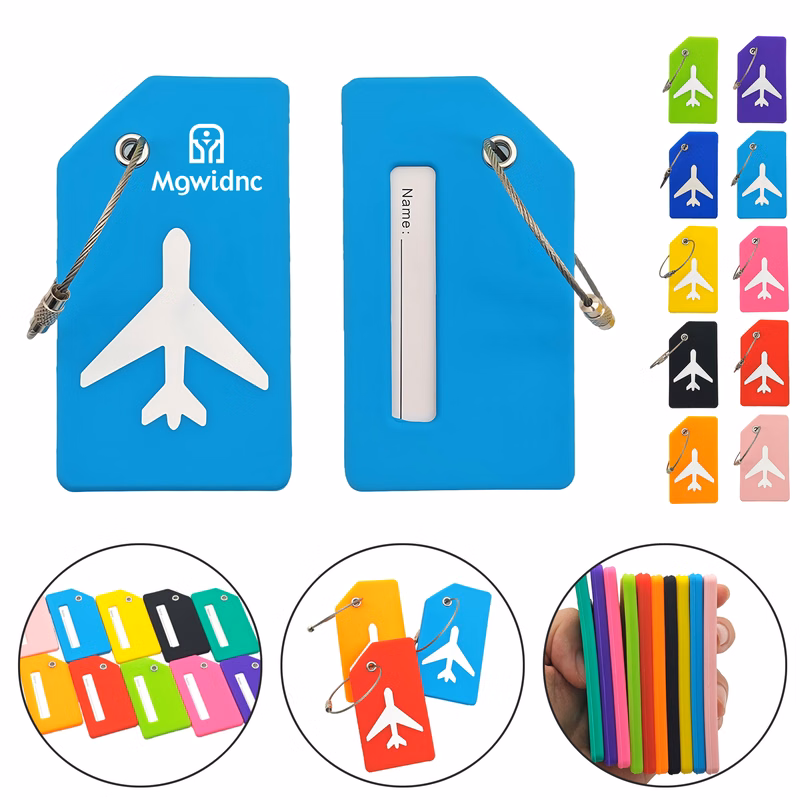 Durable Silicone Luggage Tag with Card Slot
