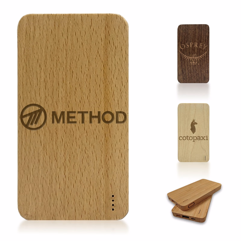 Bamboo Wood 4000mAh Portable Power Bank