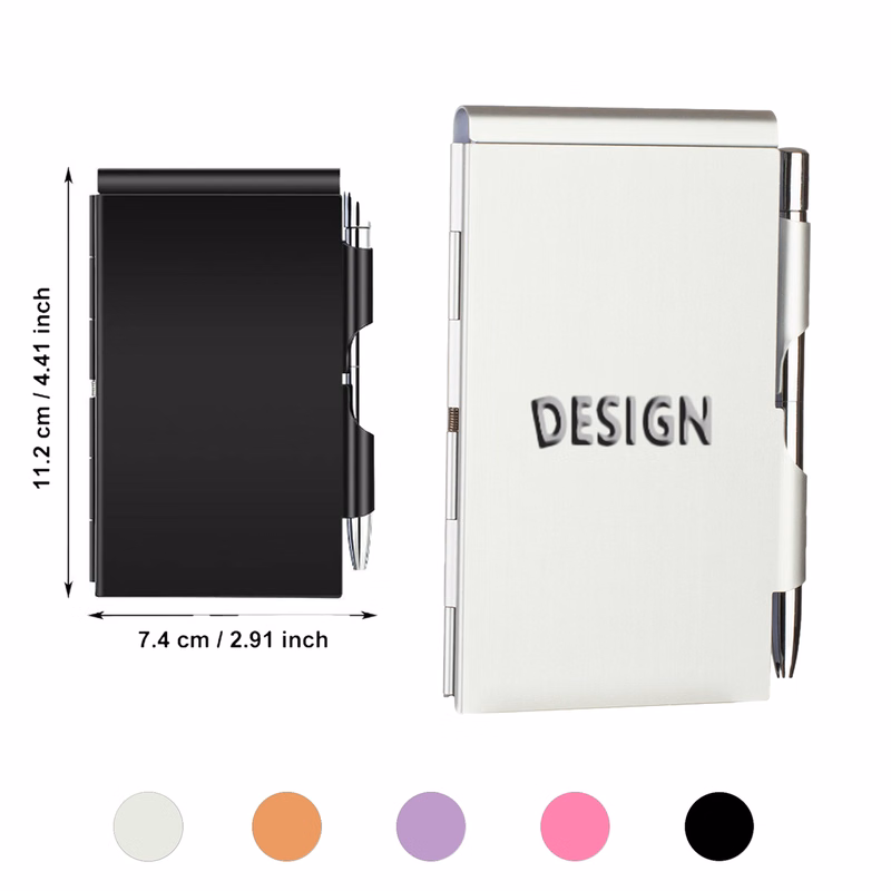 Mini Metal Memo Pad With Replaceable Paper
