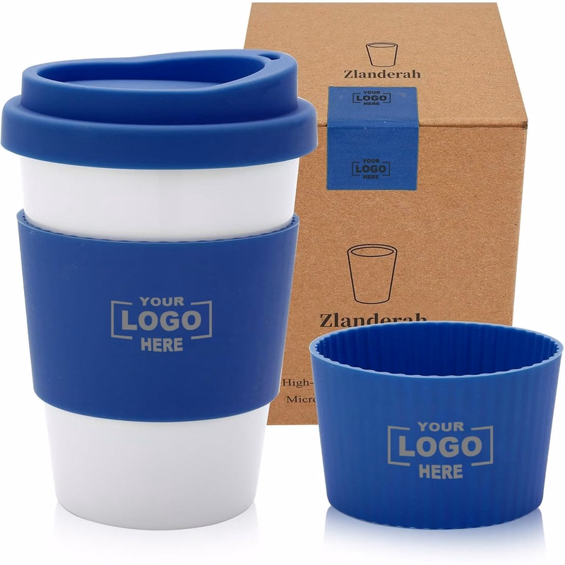 Simply Green Solutions - Reusable Coffee Cup10oz - Ceramic Coffee Travel Mug with Lid and Sleeve