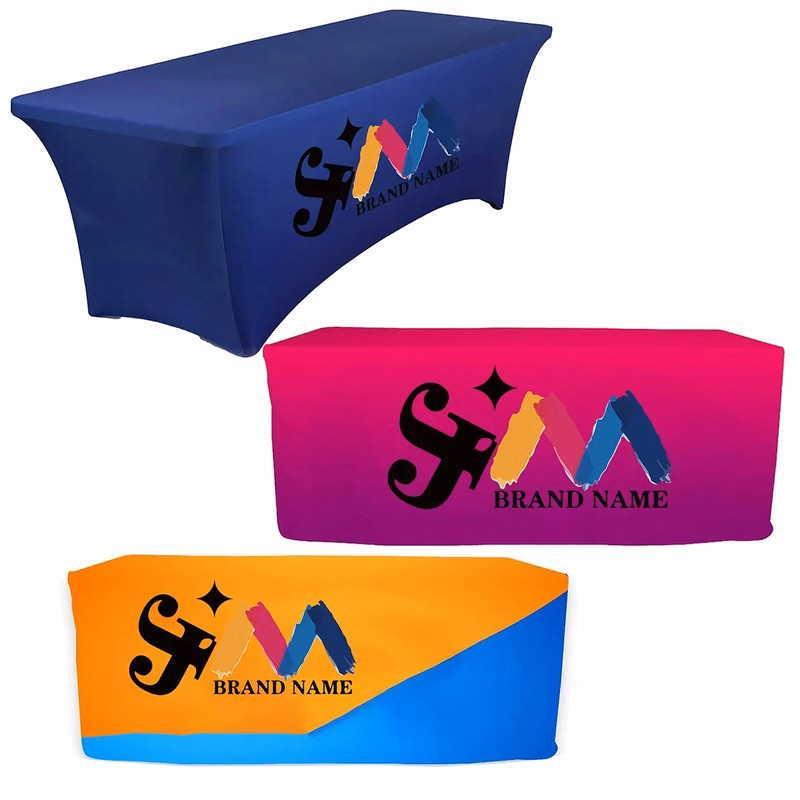 Custom Business Logo Table Cloth For Trade Exhibition