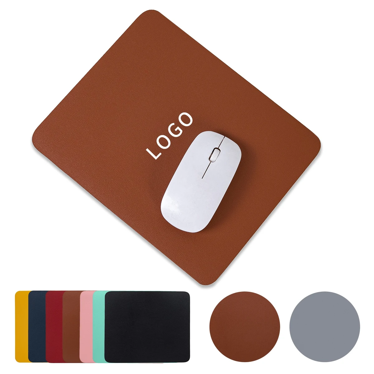 Square Double-Sided Leather Solid Color Mouse Pad 1