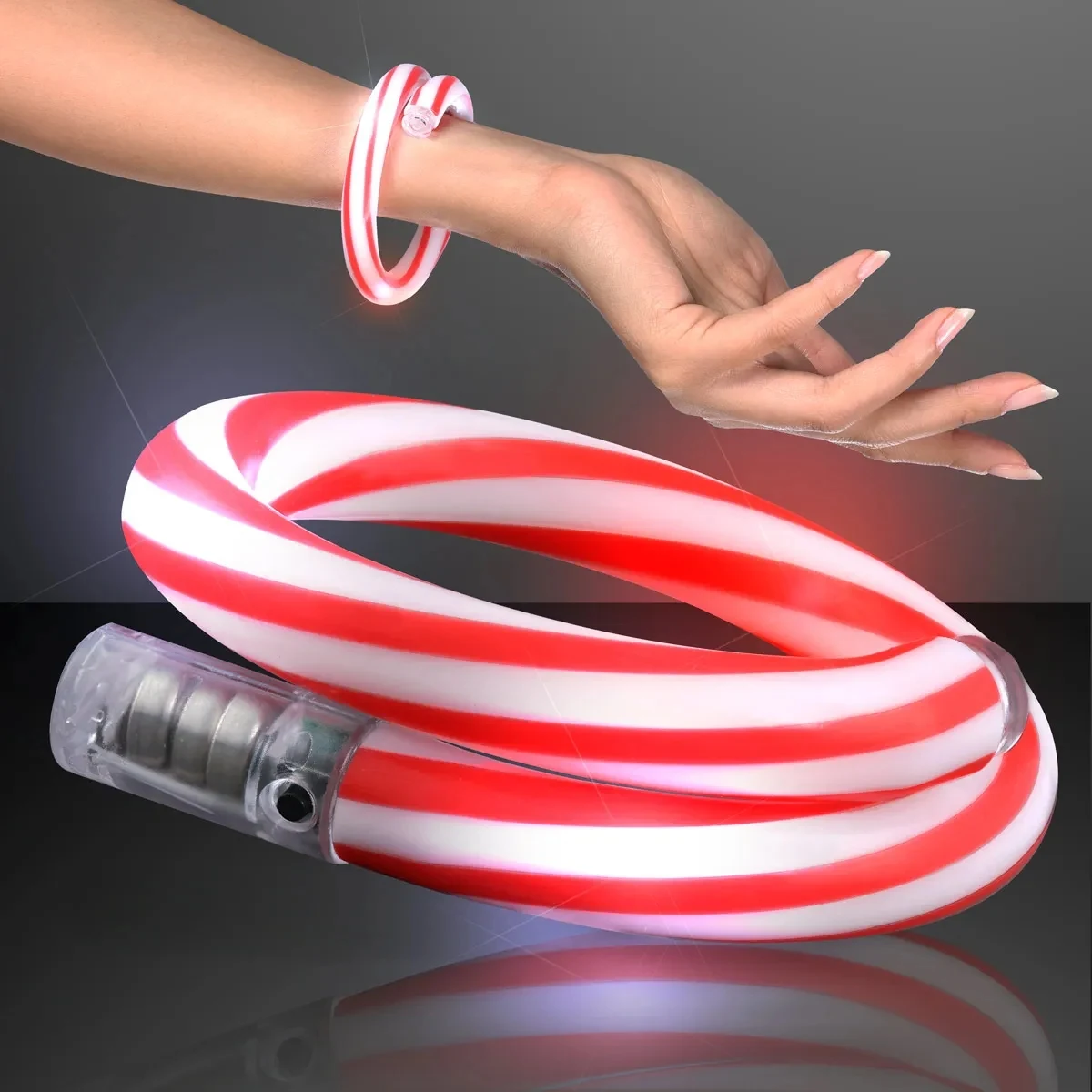 Flashing Christmas Candy Cane Bracelets 1